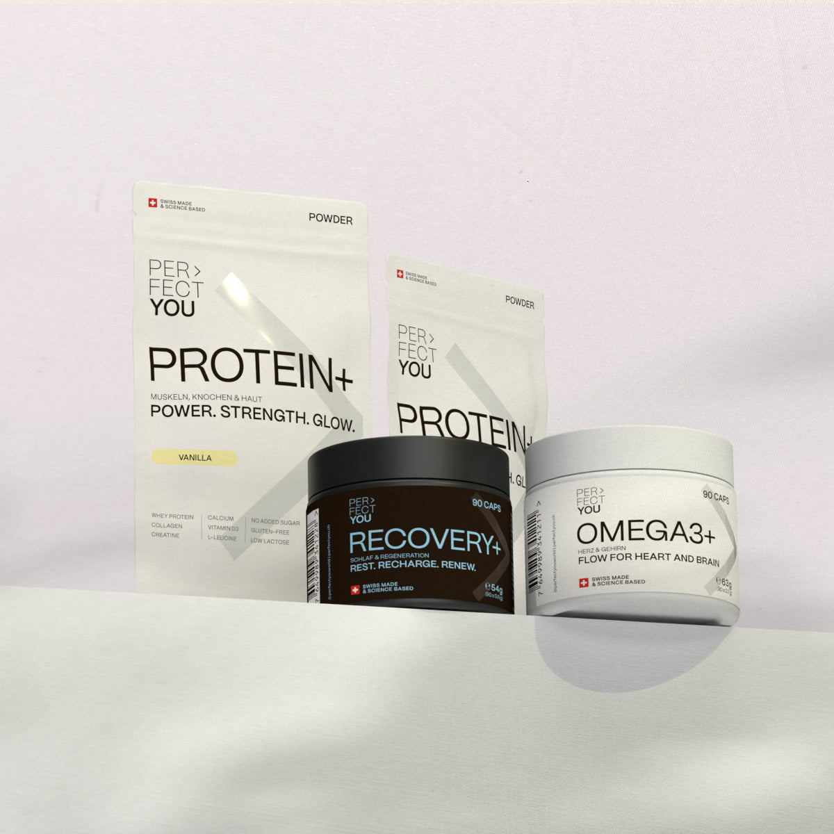 PerfectYou Bundle Produktbild PROTEIN+
RECOVERY+ OMEGA3+